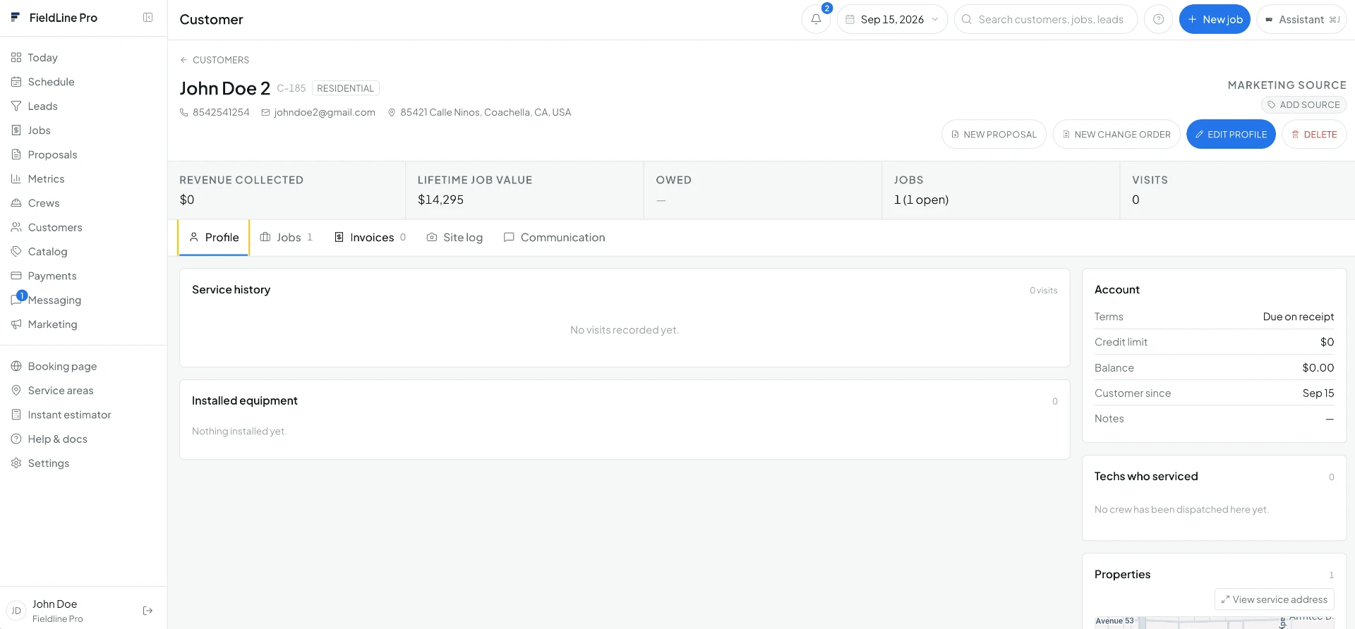 Customer + property records