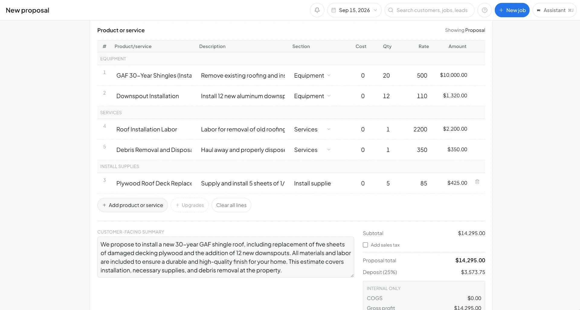 FieldLine Pro AI estimate builder